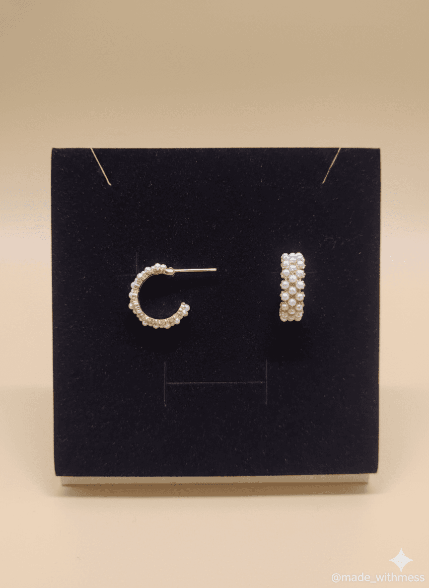 Clasic Pearl Hoop image 2